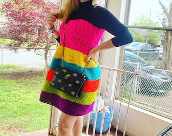 Custom color block dress