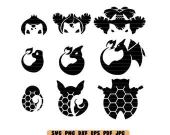 Bulbasaur Charmander Squirtle SVG DXF PNG Cut File Clipart Instant Download Digital File