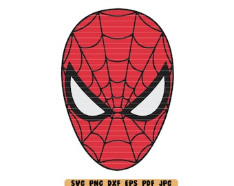 Spiderman SVG Spiderman Mask DXF Spiderman Head PNG Spiderman Cut File Spiderman Clipart Instant Download Digital File