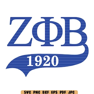 Zeta Phi Beta SVG DXF PNG Cut File Clipart Instant Download Digital File
