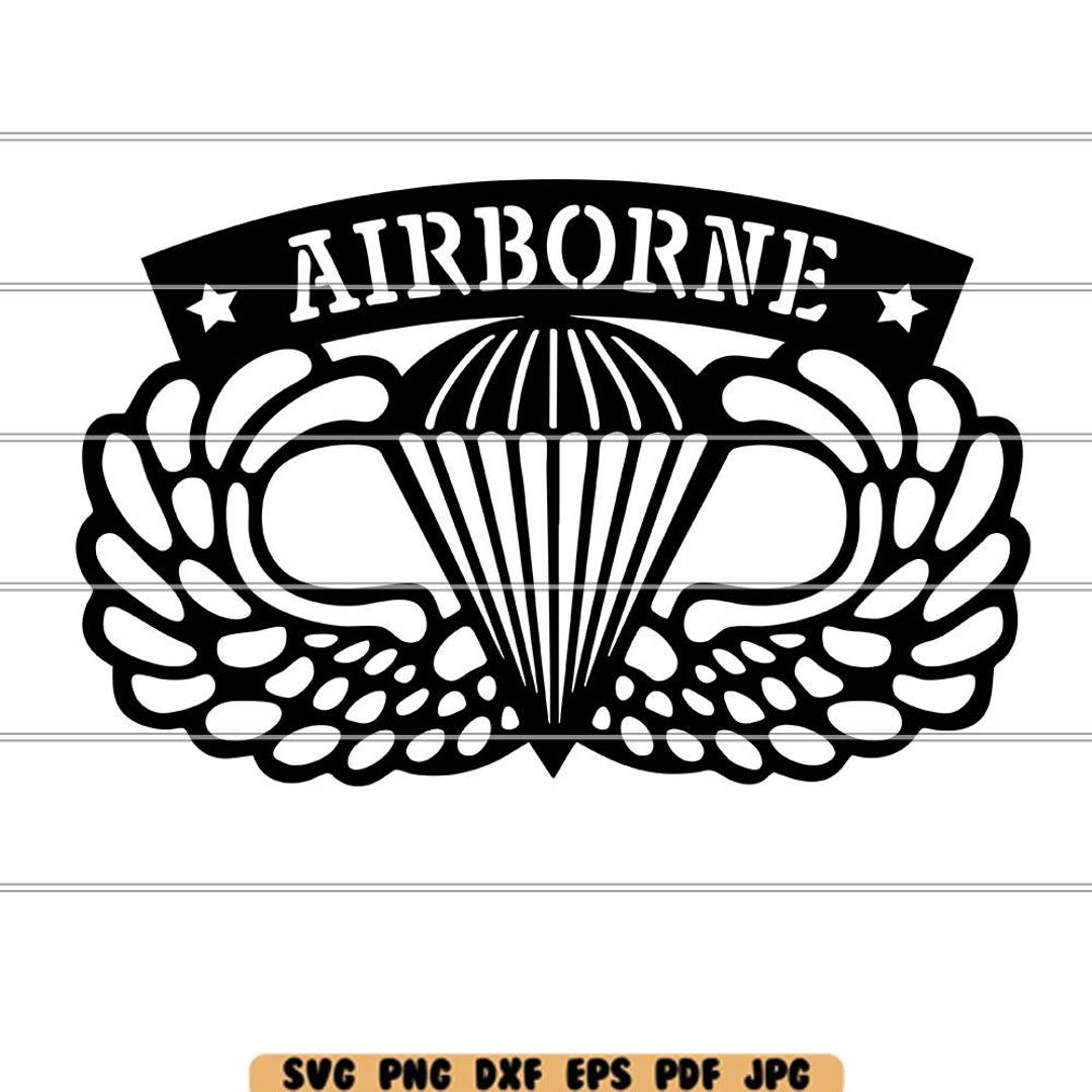 Airborne Parachute SVG DXF PNG Cut File Clipart Instant Download ...