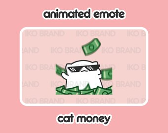 Emote animado de gato rico: Twitch, YouTube, Discord (GIF)