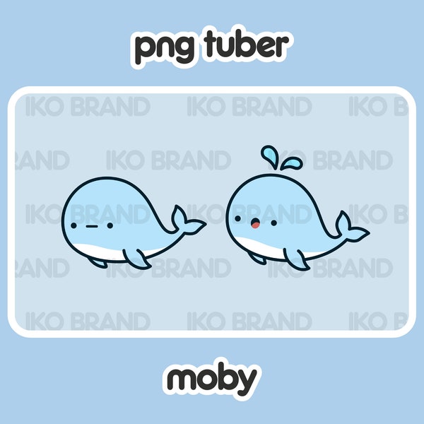PNGTuber - Whale | Chibi | Cute | Kawaii | Twitch | YouTube | Vtuber | Streaming | Ready to Use and Download for OBS Streamlabs