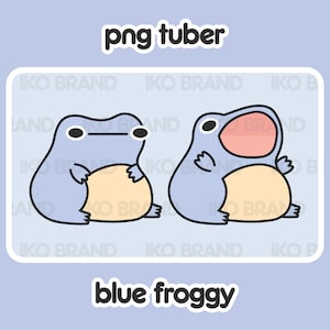 PNGTuber - 青いカエル | ちび | かわいい | カワイイ | Twitch | YouTube | Vtuber | ストリーミング | OBS Streamlabs ですぐに使用およびダウンロード可能