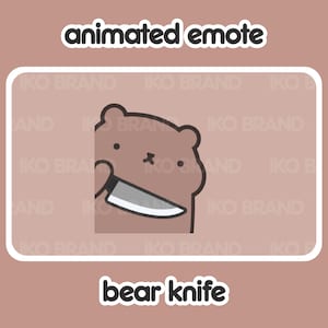 Evil Bear Knife Animated Emote: Twitch, YouTube, Discord (GIF)