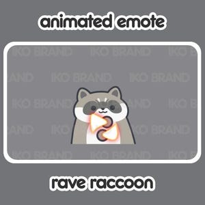 Animated Emote - Raccoon Rave | Cute | Kawaii | Chibi | Twitch, YouTube, Discord | Stream Emotes & Alerts
