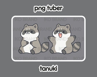 PNGTuber - Raccoon | Chibi | Cute | Kawaii | Twitch | YouTube | Vtuber | Streaming | Ready to Use and Download for OBS Streamlabs