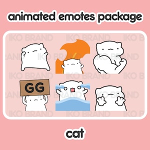 Animated Emotes Package - Cat | Cute | Kawaii | Chibi | Twitch, YouTube, Discord | Stream Emotes & Alerts