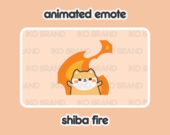 Animated Emote - Shiba Inu Fire | Cute | Kawaii | Chibi | Twitch, YouTube, Discord | Stream Emotes & Alerts
