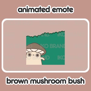 Animated Emote - Brown Mushroom Hiding Bush | Cute | Kawaii | Chibi | Twitch, YouTube, Discord | Stream Emotes & Alerts