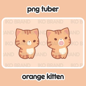 Orange Kitten PNGTuber Avatar: Chibi Cat Vtuber Stream Asset (Digital Download)