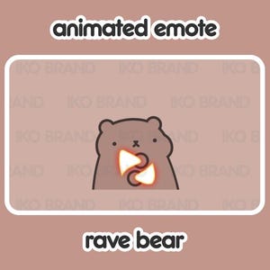 Emote animata - Bear Rave / Carino / Kawaii / Chibi / Twitch, YouTube, Discord / Emote e avvisi in streaming