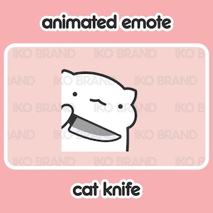 Cat Evil Knife Animated Emote: Twitch, YouTube, Discord (GIF Files)