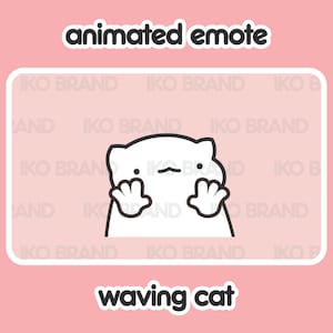 Animated Emote - Cat Waving | Cute | Kawaii | Chibi | Twitch, YouTube, Discord | Stream Emotes & Alerts
