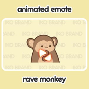 Animated Emote - Monkey Rave | Cute | Kawaii | Chibi | Twitch, YouTube, Discord | Stream Emotes & Alerts