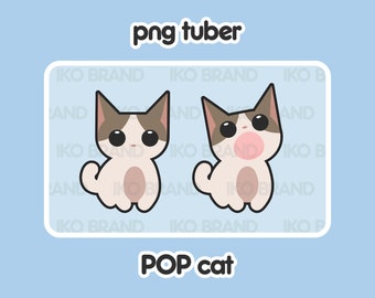 PNGTuber - POP Cat | Chibi | Cute | Kawaii | Twitch | YouTube | Vtuber | Streaming | Ready to Use and Download for OBS Streamlabs