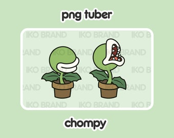 PNGTuber - Chompy Pflanze | Chibi | Niedlich | Kawaii | Zucken | YouTube | Vtuber | | Gebrauchsfertig und Download für OBS Streamlabs