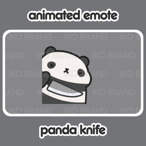 Animated Emote - Panda Evil Knife Stabbing | Cute | Kawaii | Chibi | Twitch, YouTube, Discord | Stream Emotes & Alerts