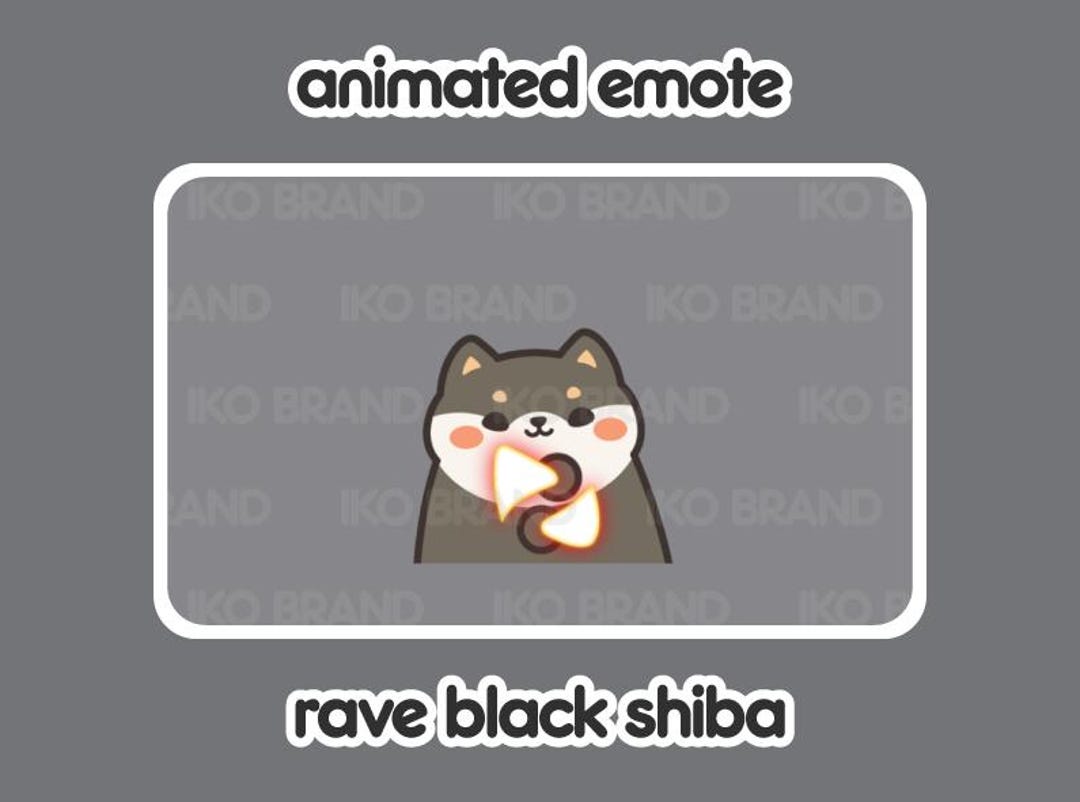 Animated Emote - Black Shiba Rave | Cute | Kawaii | Chibi | Twitch ...