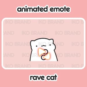 Animated Emote - Cat Rave | Cute | Kawaii | Chibi | Twitch, YouTube, Discord | Stream Emotes & Alerts