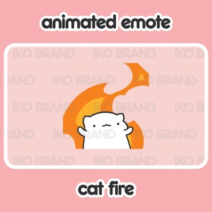 Animated Emote - Cat Fire | Cute | Kawaii | Chibi | Twitch, YouTube, Discord | Stream Emotes & Alerts
