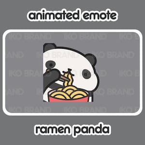 Animated Emote - Panda Ramen | Noodles | Cute | Kawaii | Chibi | Twitch, YouTube, Discord | Stream Emotes & Alerts