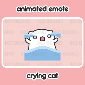 Animated Emote - Crying Cat | Cute | Kawaii | Chibi | Twitch, YouTube, Discord | Stream Emotes & Alerts