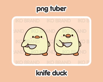 PNGTuber - Knife Duck | Chibi | Cute | Kawaii | Twitch | YouTube | Vtuber | Streaming | Ready to Use and Download for OBS Streamlabs