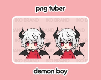 PNGTuber - Demon Boy / Gamer / Chibi / Lindo / Kawaii / Twitch / YouTube / Vtuber / Streaming / Listo para usar y descargar para OBS Streamlabs