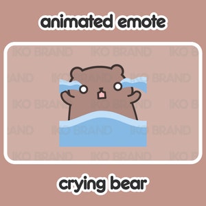 Animated Emote - Crying Bear | Cute | Kawaii | Chibi | Twitch, YouTube, Discord | Stream Emotes & Alerts
