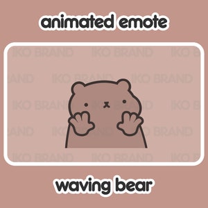 Animated Emote - Bear Waving | Cute | Kawaii | Chibi | Twitch, YouTube, Discord | Stream Emotes & Alerts