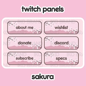 Twitch Panels - Sakura | Cherry Blossoms | Cute | Kawaii | Pink | Stream Panels | Aesthetic