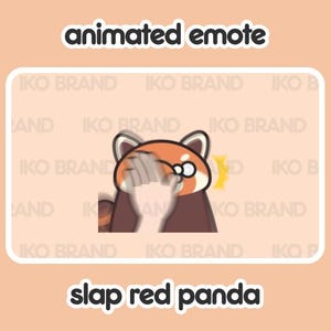 Red Panda Slap Animated Emote: Chibi Kawaii GIF (Digital File)