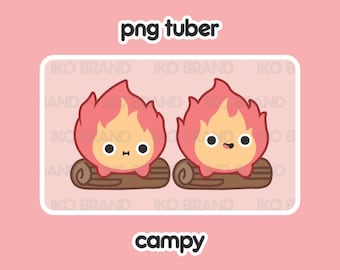 PNGTuber - Campfire | Cute | Chibi | Kawaii | Twitch | YouTube | Vtuber | Streaming | Ready to Use and Download for OBS Streamlabs
