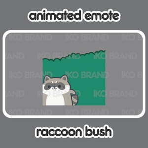 Animated Emote - Raccoon Hiding Bush | Cute | Kawaii | Chibi | Twitch, YouTube, Discord | Stream Emotes & Alerts