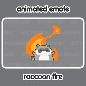 Animated Emote - Raccoon Fire | Cute | Kawaii | Chibi | Twitch, YouTube, Discord | Stream Emotes & Alerts