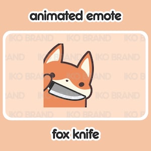 Evil Fox Knife Animated Emote: Chibi Twitch/Discord (GIF Digital Download)