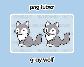 PNGTuber - Gray Wolf | Chibi | Cute | Kawaii | Twitch | YouTube | Vtuber | Streaming | Ready to Use and Download for OBS Streamlabs