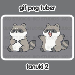 GIF PNGTuber - Raccoon | Chibi | Cute | Kawaii | Twitch | YouTube | Vtuber | Streaming | Ready to Use and Download for OBS Streamlabs
