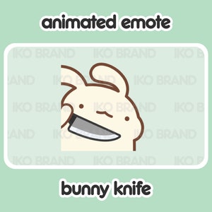 Animated Emote - Bunny Evil Knife Stabbing | Cute | Kawaii | Chibi | Twitch, YouTube, Discord | Stream Emotes & Alerts