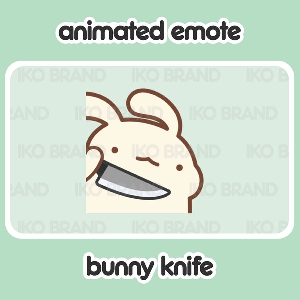 Animiertes Emote - Messer stechendes Messer | Niedlich | Kawaii | Chibi | Twitch, YouTube, Discord | Emotes und Benachrichtigungen senden
