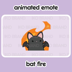 Animated Emote - Bat Fire | Cute | Kawaii | Chibi | Twitch, YouTube, Discord | Stream Emotes & Alerts