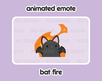 Animated Emote - Bat Fire | Cute | Kawaii | Chibi | Twitch, YouTube, Discord | Stream Emotes & Alerts