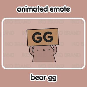 Animated Emote - Bear GG | Cute | Kawaii | Chibi | Twitch, YouTube, Discord | Stream Emotes & Alerts