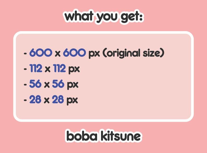 Animated Emote - Kitsune Boba | Bubble Tea | Cute | Kawaii | Chibi ...