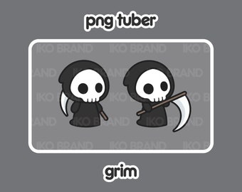 Grim Reaper PNGTuber Avatar: Chibi Vtuber Stream Asset (Digital File)