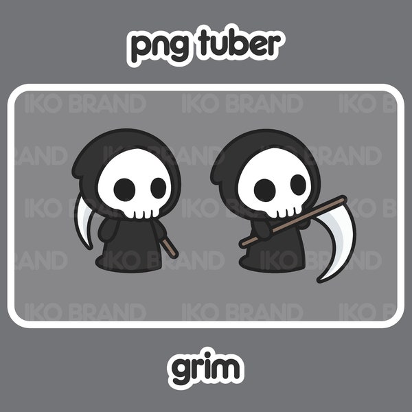 PNGTuber - Grim Reaper | Chibi | Cute | Kawaii | Twitch | YouTube | Vtuber | Streaming | Ready to Use and Download for OBS Streamlabs