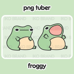 PNGTuber - Kikker | Chibi | Schattig | Kawaii | Twitch | YouTube | Vtuber | Streamen | Klaar voor gebruik en download voor OBS Streamlabs