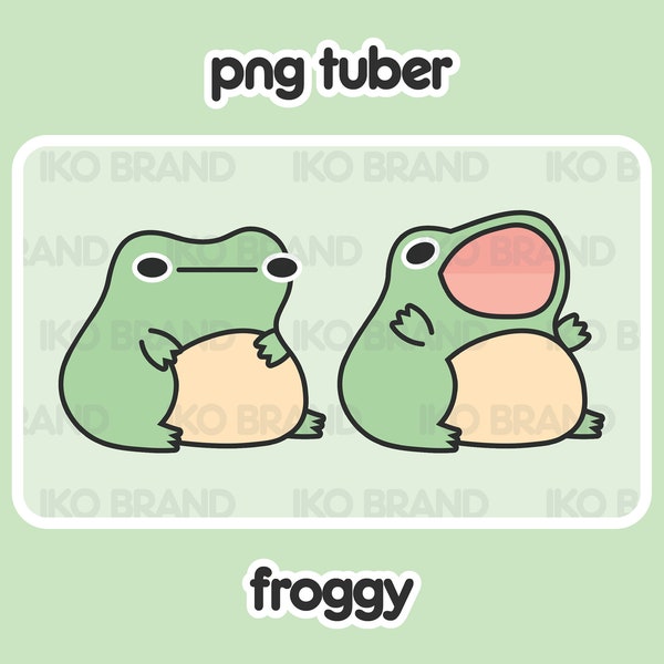PNGTuber - Frog | Chibi | Cute | Kawaii | Twitch | YouTube | Vtuber | Streaming | Ready to Use and Download for OBS Streamlabs