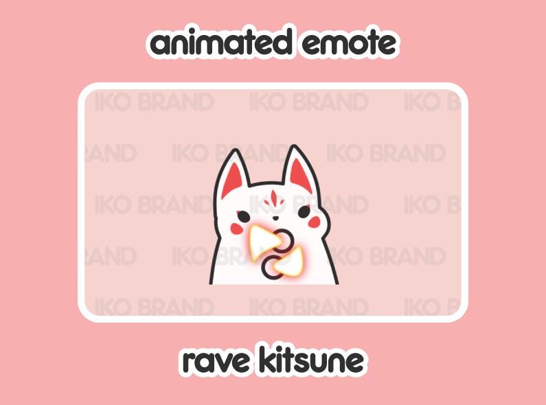 Kitsune Rave Animated Emote – Chibi Kawaii GIF (digital Download) - Etsy